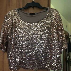 Rose Gold Glitter Crop Top